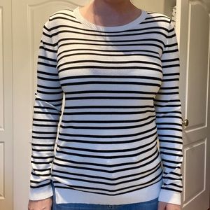 Black and white long sleeve with elbow patches